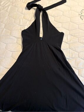 Classic Black Halter A-Line Dress